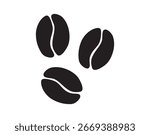 coffee beans silhouette. coffee bean doodle hand drawn icon. Coffee bean drawing clipart symbol . Vector illustration