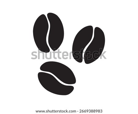 coffee beans silhouette. coffee bean doodle hand drawn icon. Coffee bean drawing clipart symbol . Vector illustration