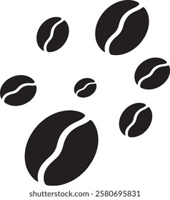 Coffee Beans silhouette design on white background