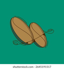 Coffee Beans Silhouette: The essence of coffee is captured in this stylized illustration of two perfectly shaped coffee beans, showcasing a simple yet elegant aesthetic.