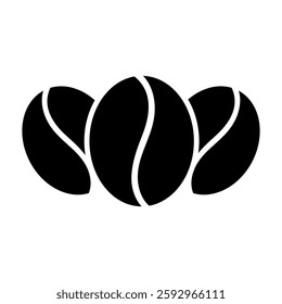 Coffee beans silhouette vector icon,simple minimalist and modern concept,isolated on white background,can be for sign or logo