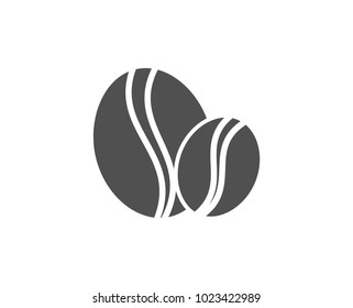 Coffee beans simple icon. Hot drink sign. Whole bean beverage symbol. Quality design elements. Classic style. Vector