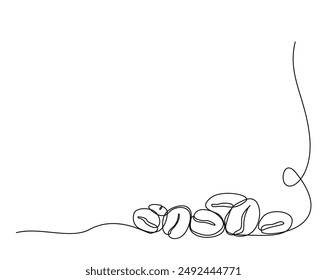 Coffee Beans einfache Umriss-Illustration. Kontinuierliche Linienzeichnung von Kaffeebohnen.