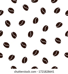 Coffee Beans Simple Seamless Vector Pattern On A Transparent Background