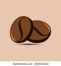 Coffee beans simple vector stock photo