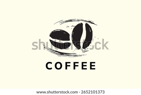 Coffee Beans Splash Logo Design Element for Cafe Branding and Organic Beverage Concept