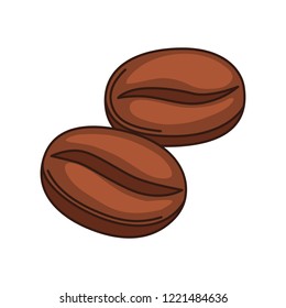 Coffee beans. Stylized illustration isolated on white.