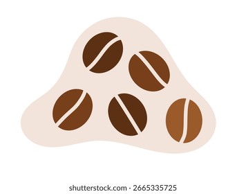 Símbolo de granos de café. Elemento de diseño. Ilustración vectorial