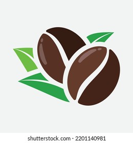 Símbolo de café con hojas para el diseño de iconos.