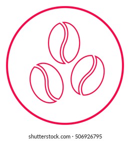 Coffee beans symbol line icon