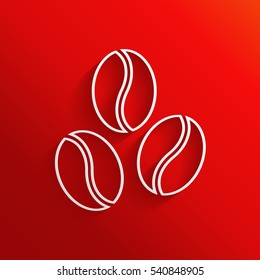 Coffee beans symbol line icon