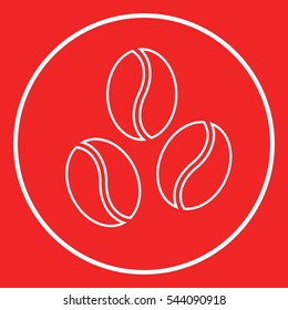 Coffee beans symbol line icon