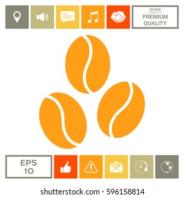 Coffee beans symbol line icon