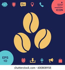 Coffee beans symbol line icon