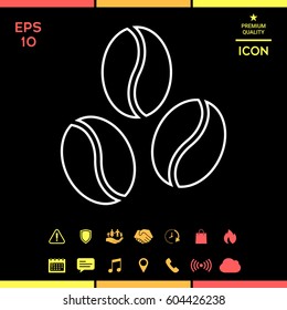 Coffee beans symbol line icon