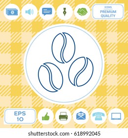 Coffee beans symbol line icon