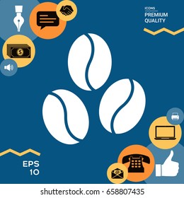 Coffee beans symbol line icon