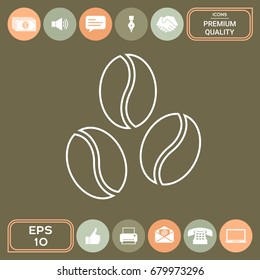 Coffee beans symbol line icon