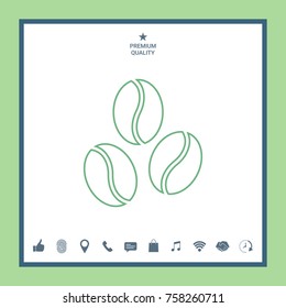 Coffee beans symbol line icon