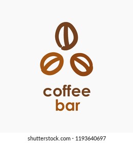 Coffee beans symbol. Coffee shop logo or icon