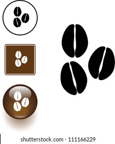 coffee beans symbol sign and button