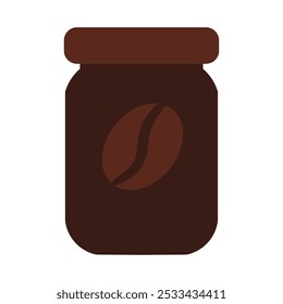 Сup, coffee beans symbol in solid cartoon style. Coffee-themed event, a cafe menu element, a coffee shop. Latte, Espresso, Americano, Cappuccino, Flat, Mocha, Irish, Turkish Coffee Symbol