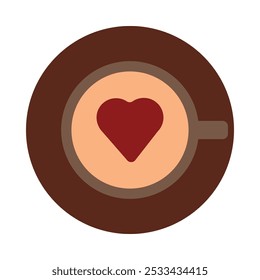 Сup, coffee beans symbol in solid cartoon style. Coffee-themed event, a cafe menu element, a coffee shop. Latte, Espresso, Americano, Cappuccino, Flat, Mocha, Irish, Turkish Coffee Symbol