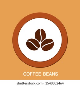 Coffee beans template vector icon. Vector illustration 