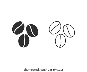 Coffee beans template vectorline icon. Vector illustration design