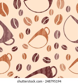 Coffee beans texture on a bright background