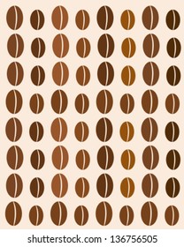 Coffee beans texture. Vector illustration