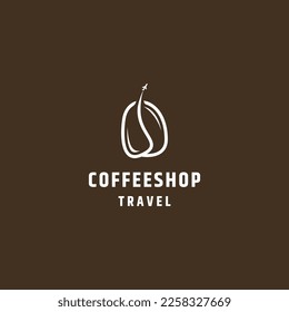 Coffee beans travel logo icon design template