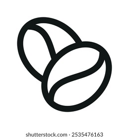 Coffee beans UI icon, coffee grains minimal line vector symbol