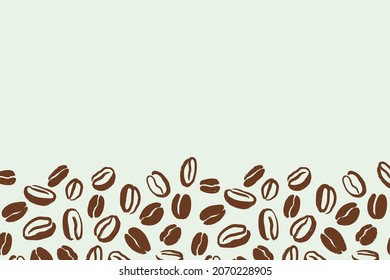 Coffee beans of varying degrees of roast background. Vector hand drawn illustration in brown colors. Pattern for package, wallpaper, wrapping paper, menu or textile design.