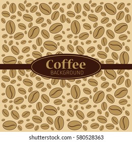 coffee beans vector background on a coffee theme