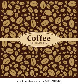 coffee beans vector background on a coffee theme