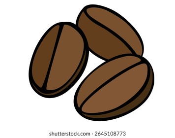 Coffee beans, coffee - vector full-color picture. Coffee beans colored