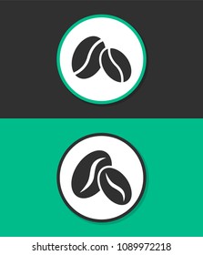Coffee beans vector icon.