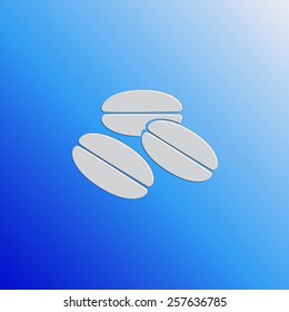Coffee beans vector icon