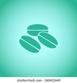 Coffee beans vector icon
