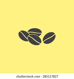 Coffee beans vector icon 