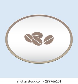 Coffee beans vector icon 