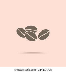 Coffee beans vector icon 