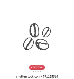 Coffee beans vector icon