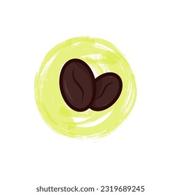 Coffee beans vector icon.
Coffee bean isolated americano drink ingredient outline icon. Vector coffee berry seed, aromatic arabica roasted bean. Raw fruit of coffee plant.
