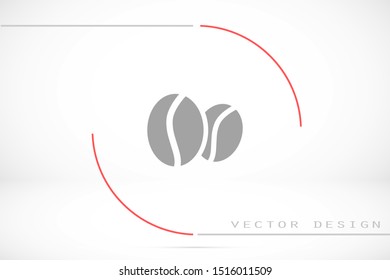 Coffee beans vector icon. Coffee for business lunch icon. Coffee for cafe. Coffee to drink icon. 10 eps Lorem ipsum icon . flat design.