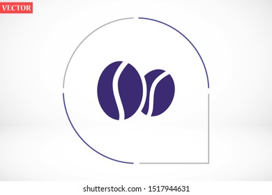 Coffee beans vector icon. Coffee for business lunch icon. Coffee for cafe. Coffee to drink icon. 10 eps Lorem ipsum icon . flat design.
