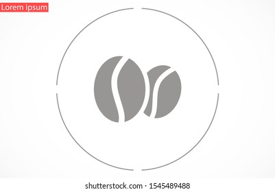 Coffee beans vector icon. Coffee for business lunch icon. Coffee for cafe. Coffee to drink icon. 10 eps Lorem ipsum icon . flat design.