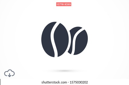 Coffee beans vector icon. Coffee for business lunch icon. Coffee for cafe. Coffee to drink icon. 10 eps Lorem ipsum icon . flat design.