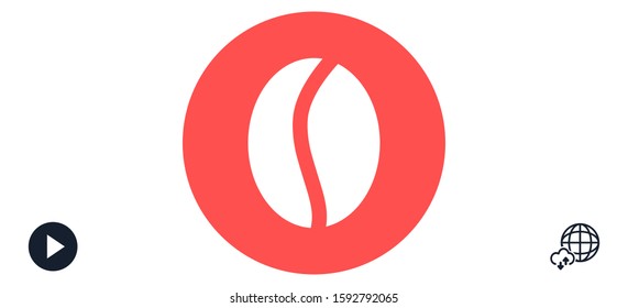 Coffee beans vector icon. Coffee for business lunch icon. Coffee for cafe.